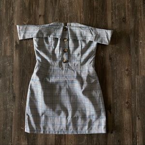 Office Off The Shoulder Mini Dress